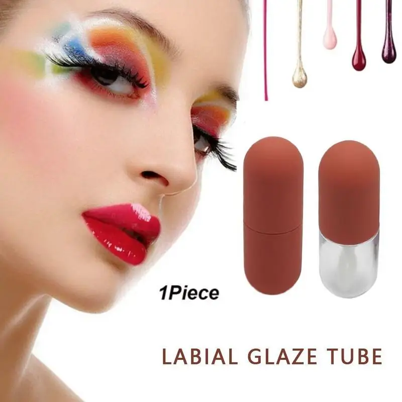 

Portable Lip Gloss Tube Refillable Lip Glaze Bottles Lipstick Balm Tool Capacity Plastic Mini Capsule Tube 4.5Ml