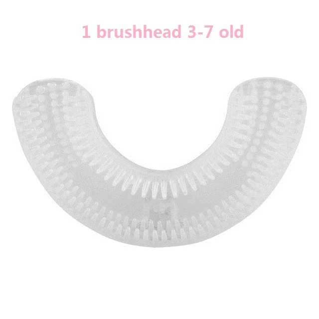 1 brushhead 3-7 old Умная 360 градусов Автоматическая звуковая электрическая зубная щетка для детей и взрослых, u-образный 4 режима, зубная щетка, usb зарядка, отбеливание зубов - Цвет: 1 brushhead 3-7 old