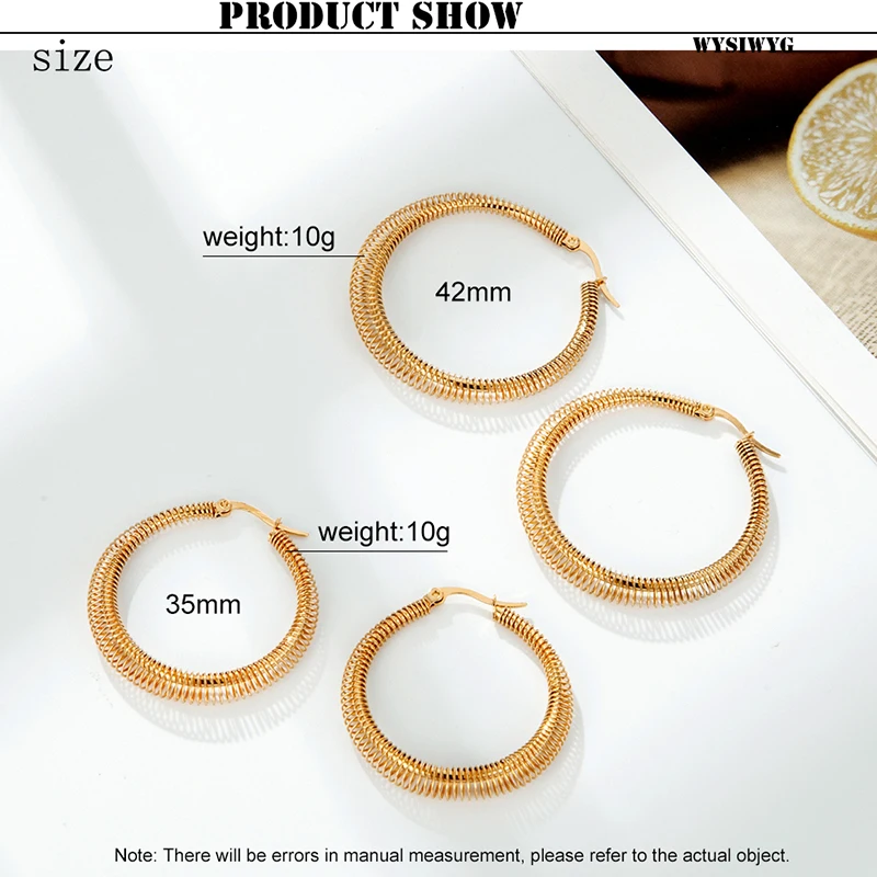 

Simple fashion exaggerated personality four seasons Ear rings stainless steel punk Earrings womens show hoop earrings Girl gift