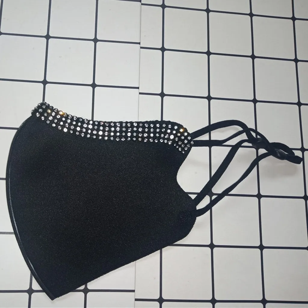 

Face Mask Diamond Sparkle Sequin Anti Haze Dustproof Mouth Caps Reusable Washable Protection Mouth Cover Nightclub Respirator