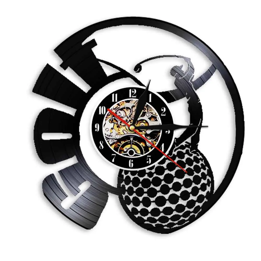 Laser Cut Vinyl Record Clock Golfing Home Decor Handicraft Pop Art Wall Watch