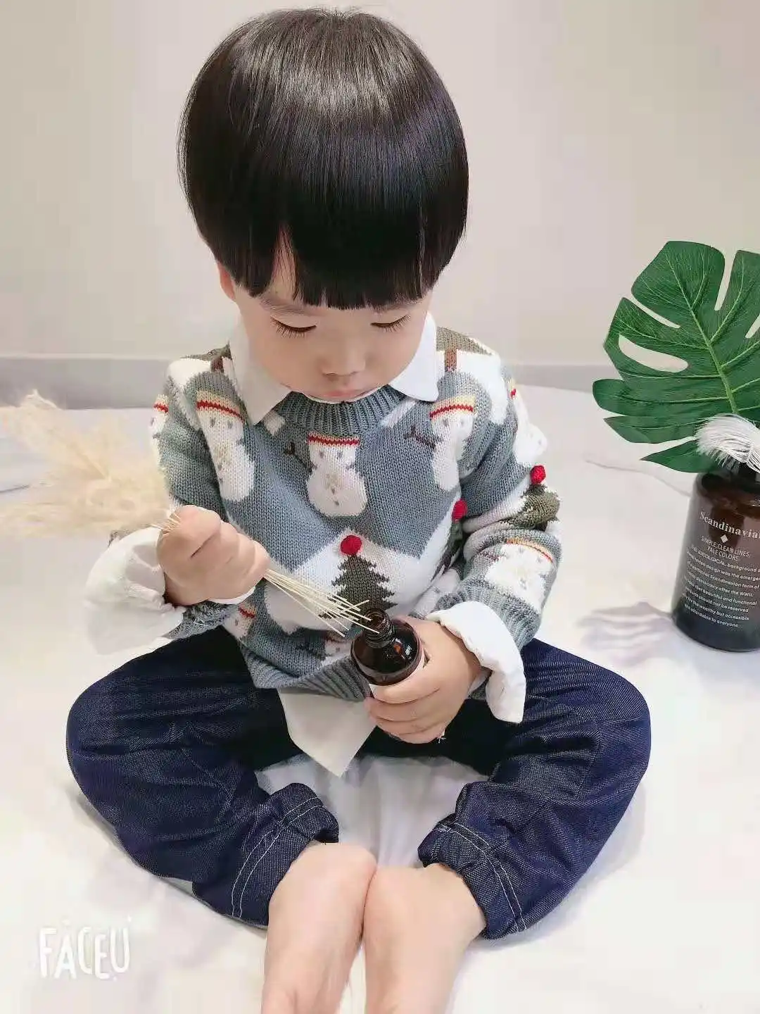 New Autumn and Winter Cotton Knit Christmas Sweater Mommy and Me Clothes Family Matching Clothes
