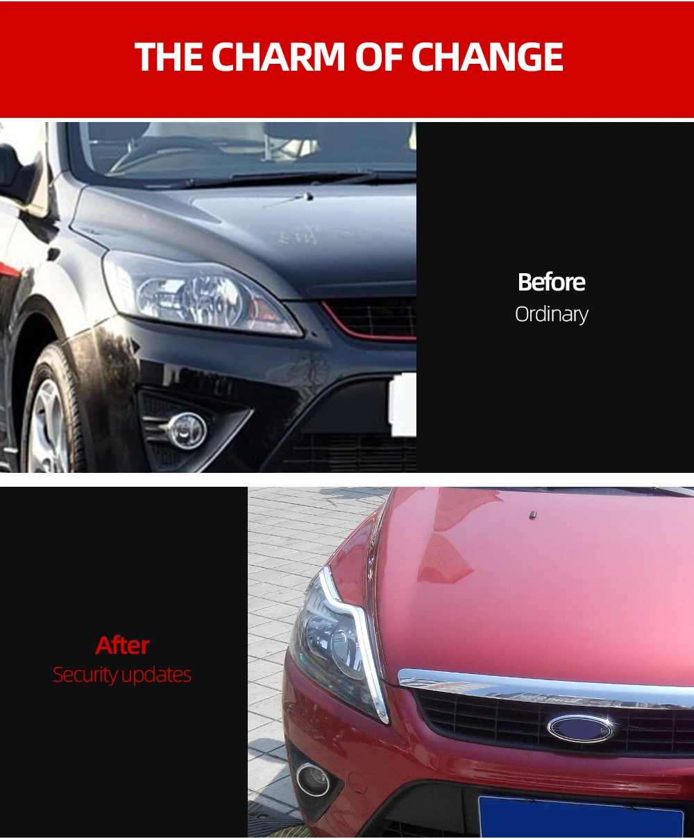 2 шт. для Ford Focus 2 MK2 2009 2010 2011 светодиодный фонарь для автомобиля украшение фар желтый указатель поворота DRL светодиодный фонарь дневного света