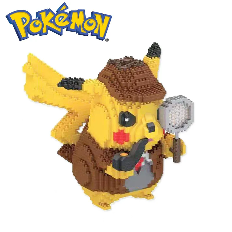 

1580PCS+ Pokemon Detective Pikachu Mini Building Blocks Diamond Micro Brick Figures Toys For Kid Birthday Gift 7081A