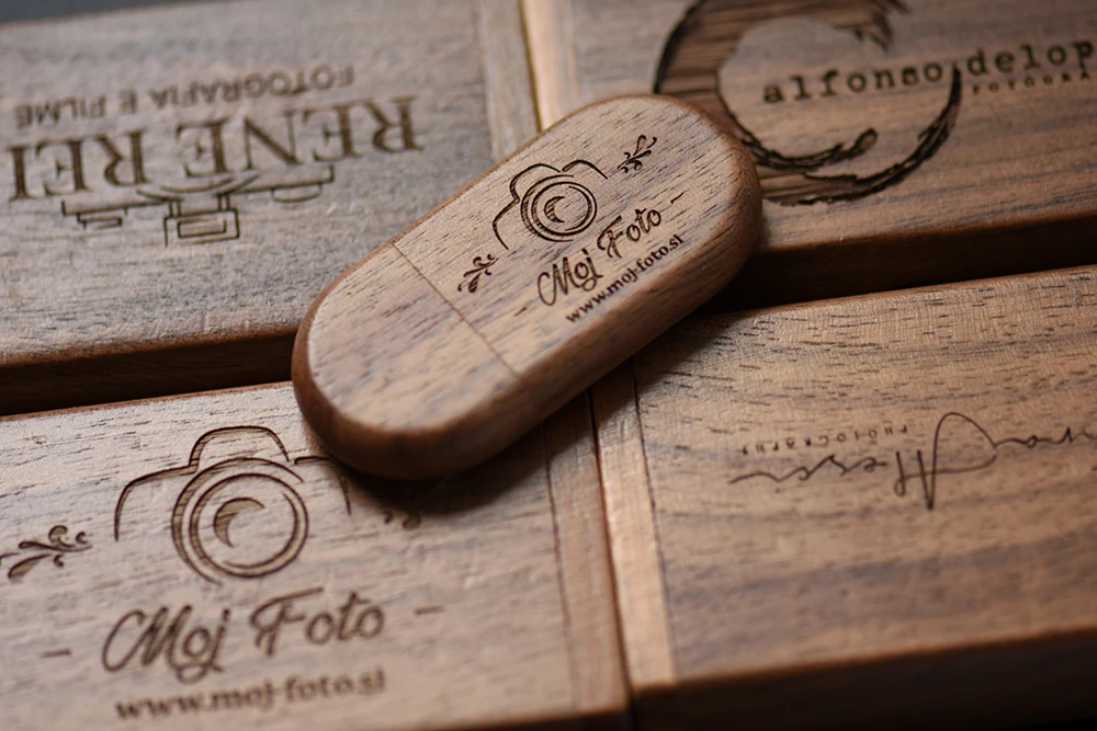 (1 PCS Free LOGO) Holz mit Box USB-Flash-Laufwerke 64 GB Fotografie USB 2.0 Memory Stick 32 GB Hochzeitsgeschenk Pen Drive 16 GB U Disk – Detail 5