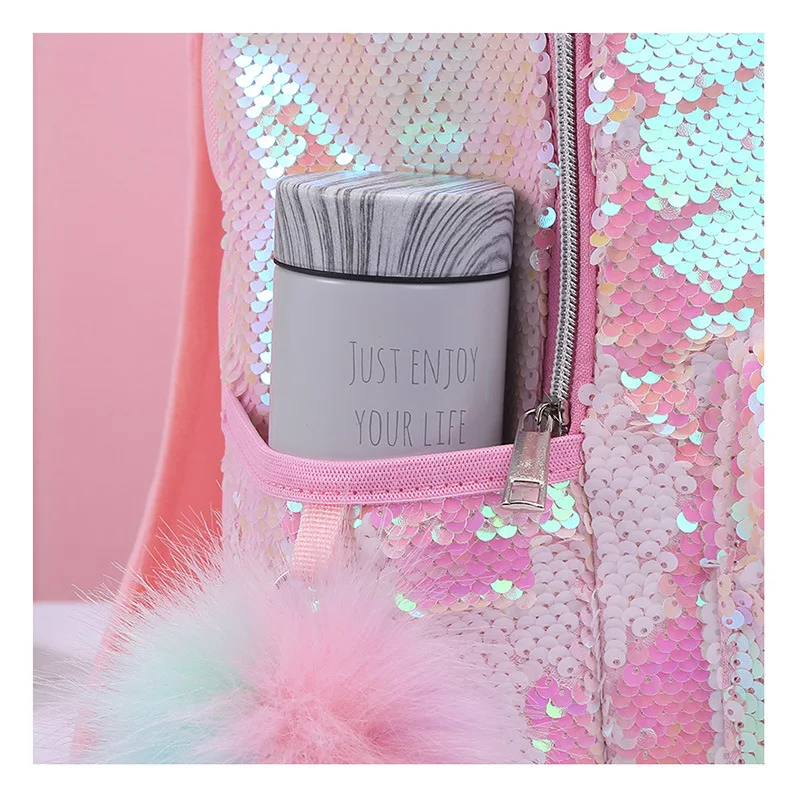 Girls Fashion Sequins Unicorn Backpack Children Large Capacity Book Bag Schooltas Satchel School Bag for Teenager Gilrs Student