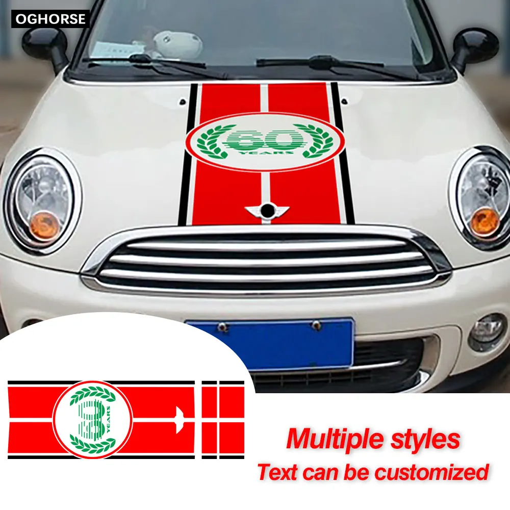 

Наклейка на капот автомобиля крышка двигателя багажник Задняя линия виниловая наклейка капот полоса наклейка для MINI Cooper S R56 Clubman R55 аксессуа...