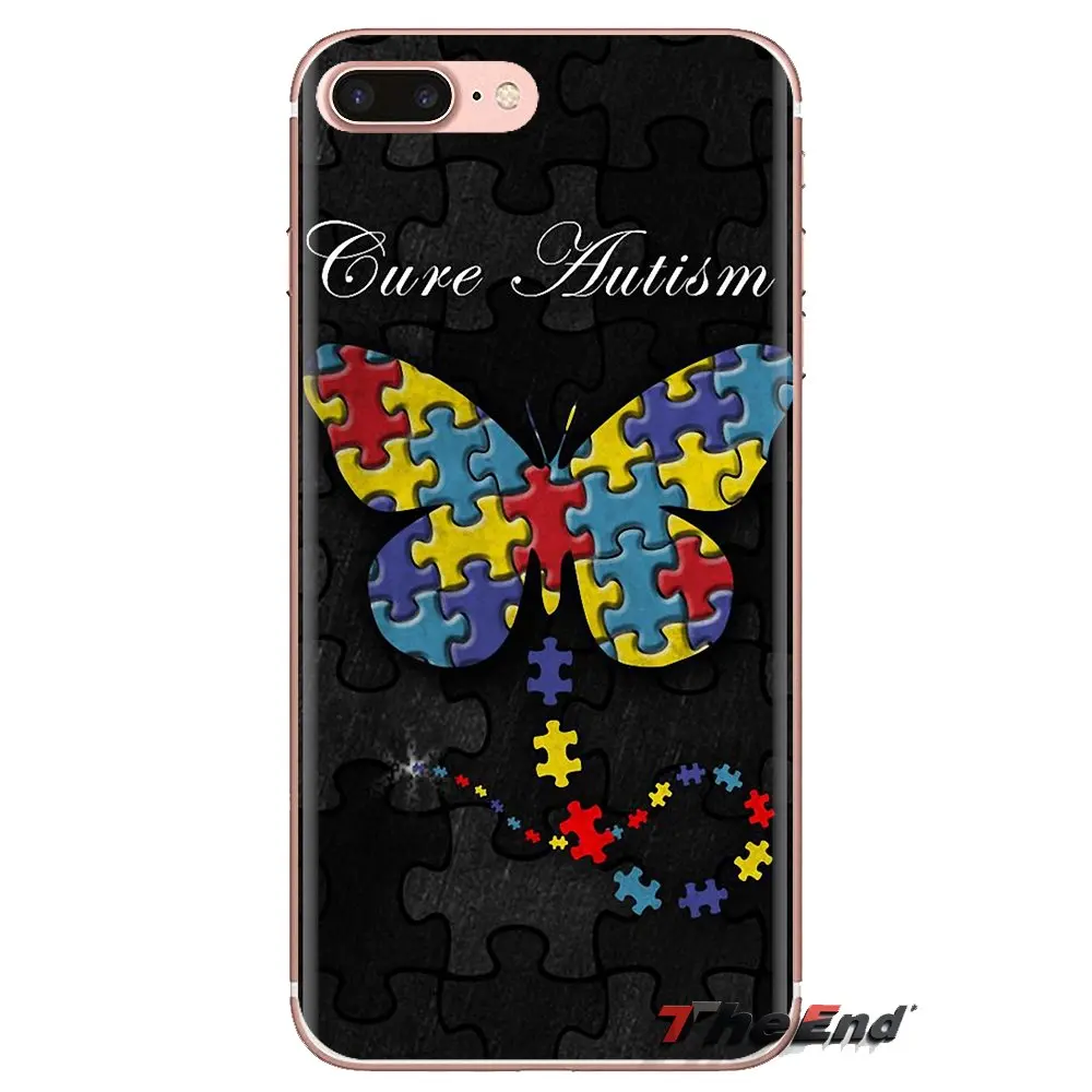 Silicone Shell Covers Beautiful Autism Awareness butterfly For iPod Touch Apple iPhone 4 4S 5 5S SE 5C 6 6S 7 8 X XR XS Plus MAX |