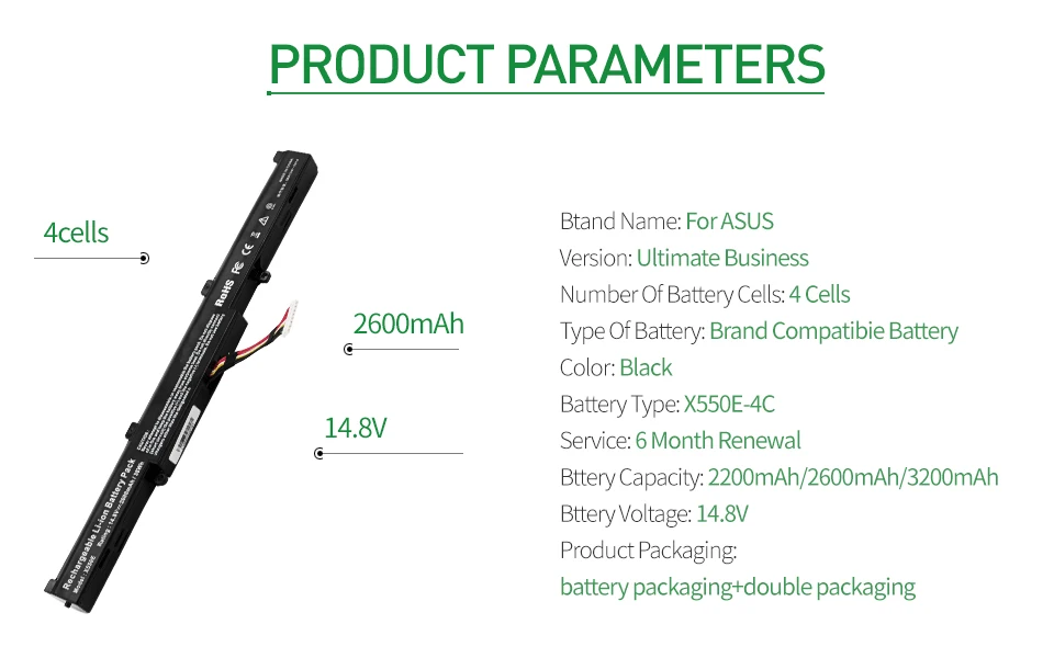 Apexway 3200 мАч 14,8 V Аккумулятор для ноутбука ASUS A41-X550E X450 X550V X450E A450V F450E F450JF F450C A450J X450J серии X751L X751M