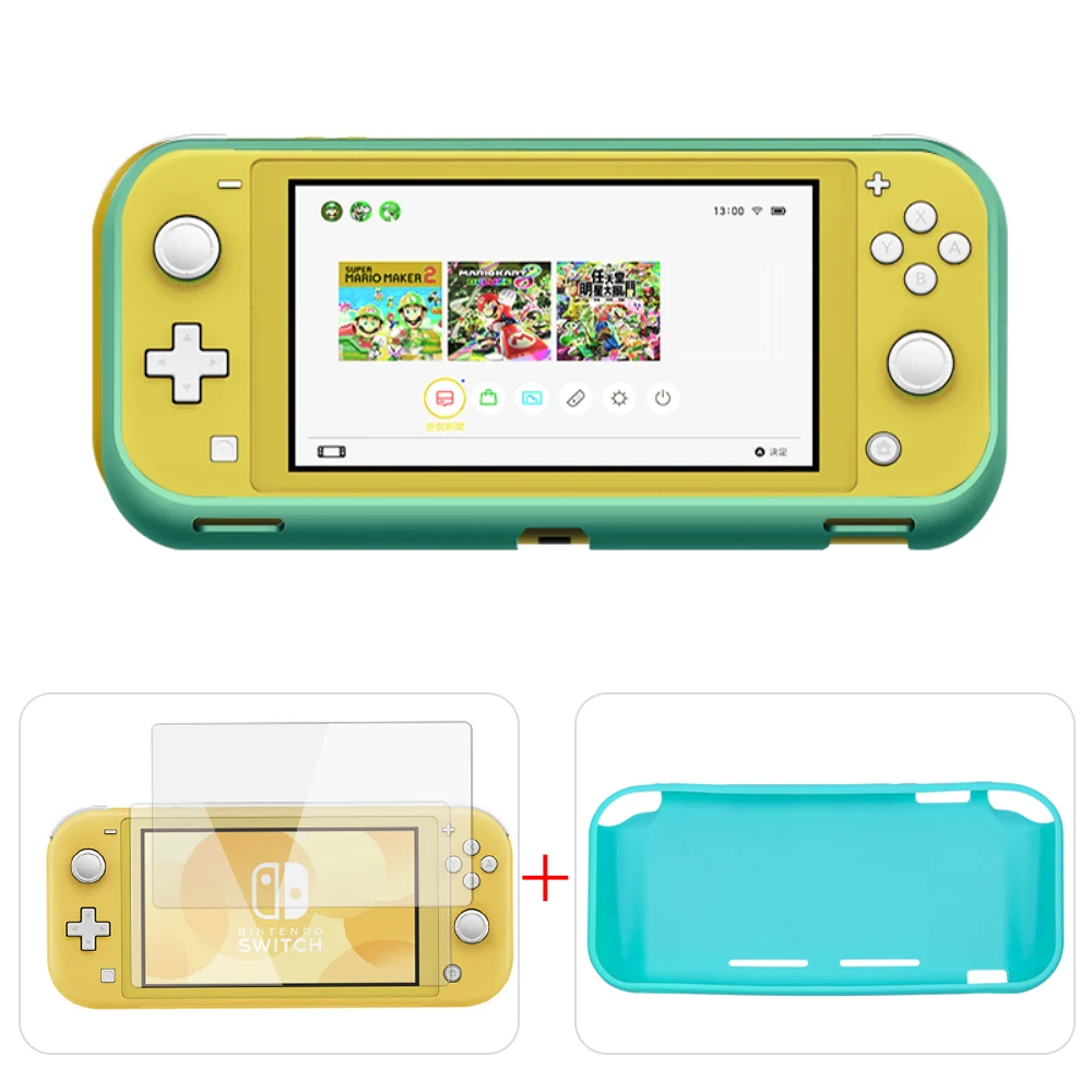 set 4 Полупрозрачный термополиуретан Switch Lite чехол из закаленного стекла пленка Набор для Switch Lite геймпад с игровыми картами слот Joy Con игровые накладки Чехлы - Цвет: set 4