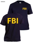 Футболка ФБР, футболка правительственного агента, Секретная служба, футболка CIA, мужская повседневная хлопковая черная футболка с коротким рукавом