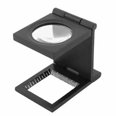 

Metal Frame Folding Magnifier Measure Scale 5X Magnifying Glass Black