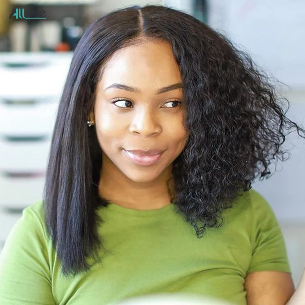 

Wet and Wavy Lace Wig 180% Density Water Wave Lace Part Wig Brazilian Curly Human Hair Wig For Women 13X1 T Part Wig Remy