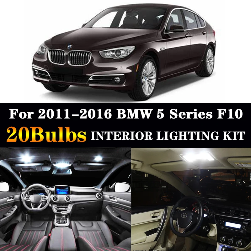 20 шт. X Canbus для 2011 2016 BMW 5 серии F10 520i 528i 530i 535i 550i M5 посылка светодиодов внутреннего