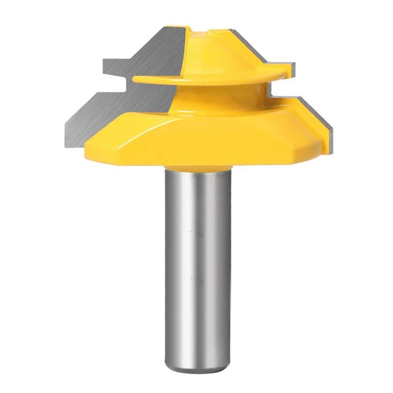 

45 Degree Lock miter Router Bit, Carbide Lock miter Router Bit with 2 Blades (1/2Inch Shank 3/4Inch Stock)