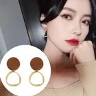 Женские винтажные серьги-подвески, коричневые матовые металлические серьги, эффектные ювелирные украшения, Осень-зима, 2021