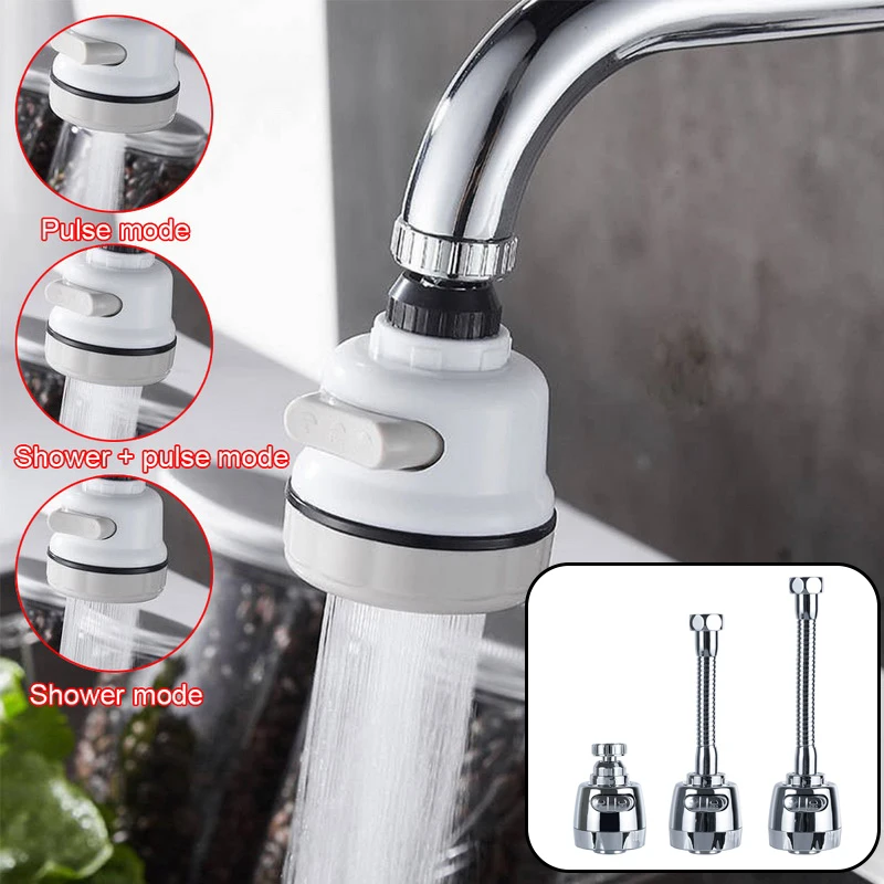 

Kitchen Shower Faucet 360 Rotate Swivel Faucet Nozzle filter water saver Faucet Booster Shower Household Faucet Adapter Bubbler