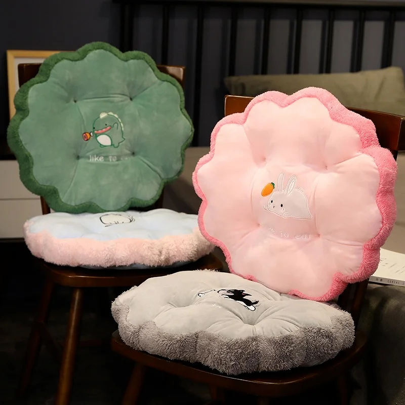 

Cute Cartoon Thickened Cushion Home Decoration Plush Printing Dog Rabbit Office Chair Cushion Student Tatami Round Soft Cushion