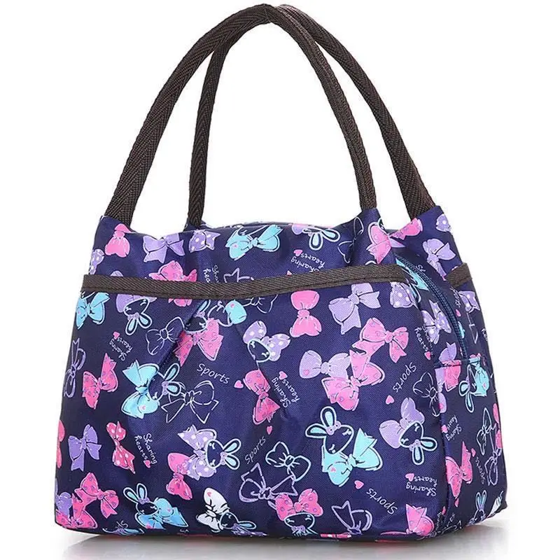 

2021 New Mom Buy Vegetable Bag Lady's Handbag Bento Bag Oxford Waterproof Hand Bag