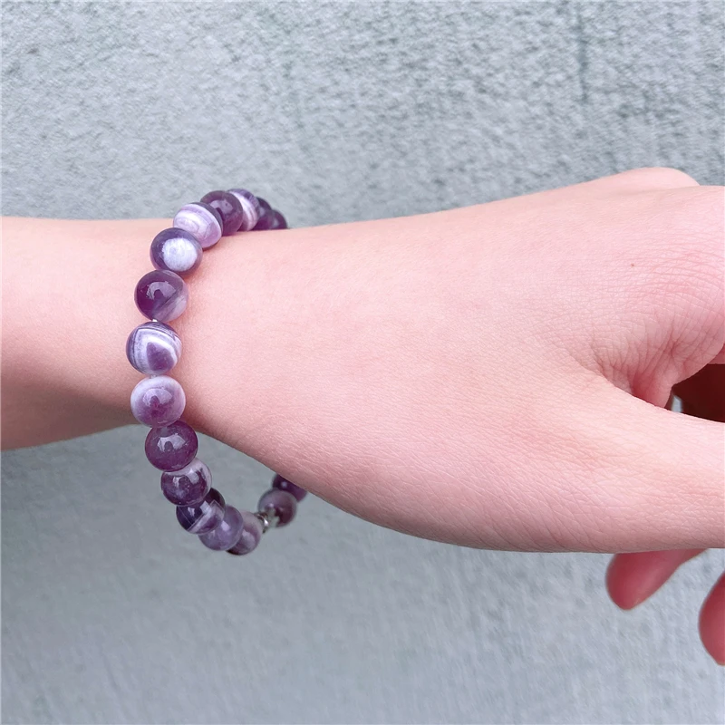 

Natural Dream Amethysts Quartz Bracelet Purple Quartz Crystal Gem Stone Beaded Charm Energy Bracelet Women Romantic Jewelry Gift