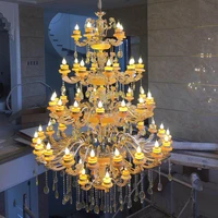 european villa complex building staircase chandeliers living room crystals lamp culb restaurant hotel hall crystal chandelier