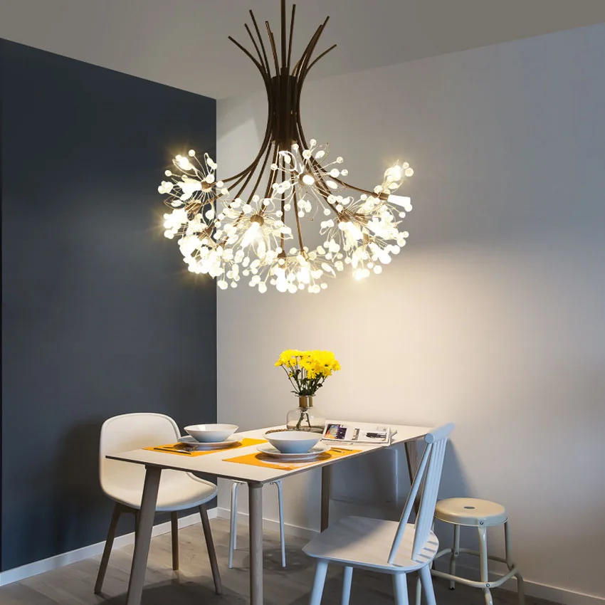 

Nordic modern dandelion chandeliers minimalist creative led art living room dining Bedroom fashion bar led Lighting Fixtures