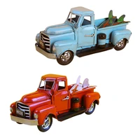 handmade tin car model ornaments colorful antique style classic truck toy vintage metal surf truck crafts decoration mini model