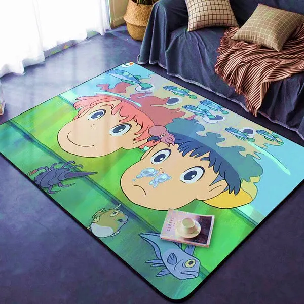 Мультяшный студийный напольный коврик ghilii Ponyo на скале с золотой рыбкой для двери