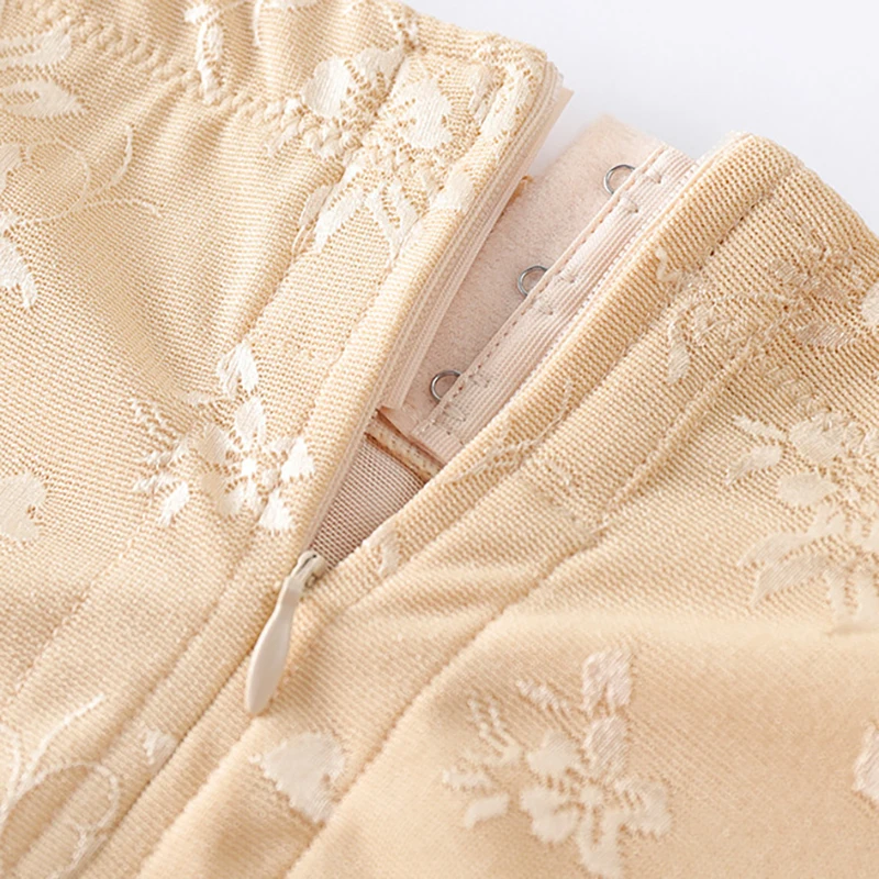 Asha&Vicki New Lace Cropped With Bulge Hip Lift Waist Hhigh Waist Seamless Zipper Belly Control Panties Postpartum 2 Colors