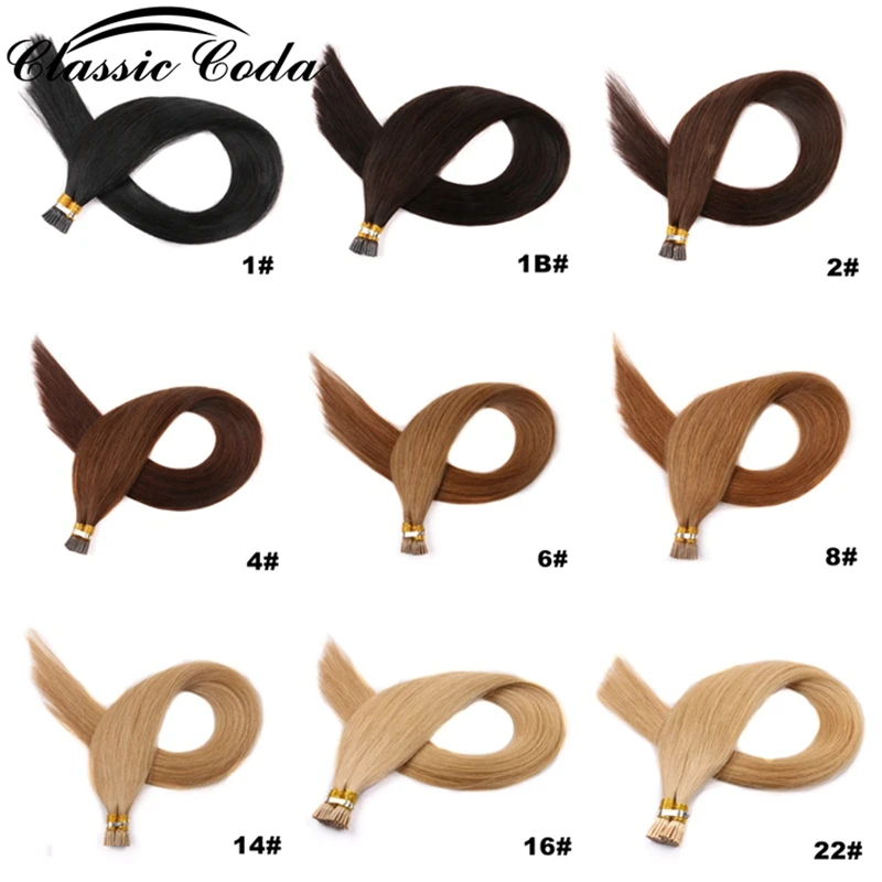 Классический Coda 50 г 20 ”22” 100% европейские человеческие натуральные волосы