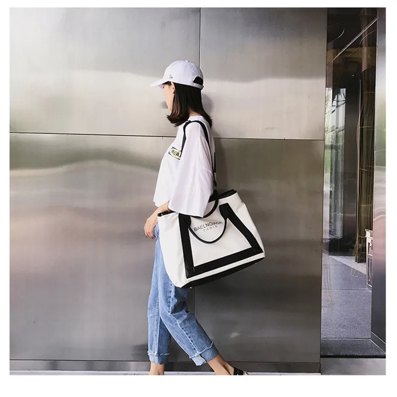 

2021 One-shoulder Diagonal Canvas Bag New Letter Printing European and American Fashion Large-capacity Handbag