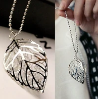 new korean long sweater chain fashion wild long necklace three dimensional hollow leaves korean sweater chain wholesale