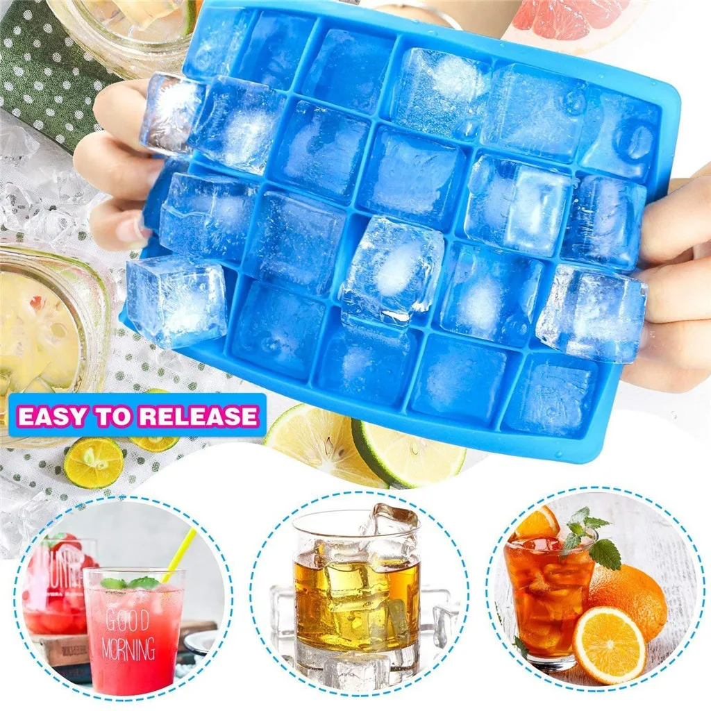 

3Pcs Home Kitchen Ice Cube Tray Silicone Square Shape Form Ice Cube Mold Cream Maker for Wine Kitchen Bar Drinking Accessories