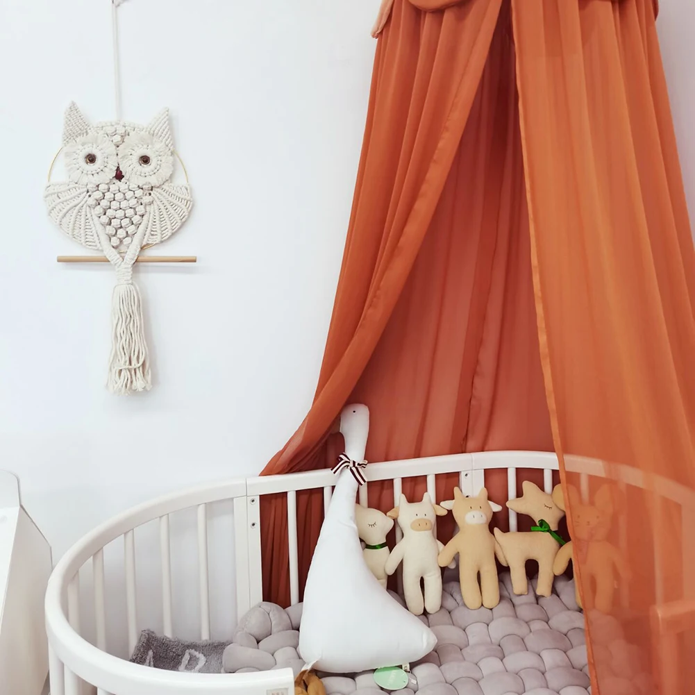 

Solid Color Baby Mosquito Net For Crib Girls Princess Mosquito Net Hung Dome Bedding Baby Bed Canopy Tent Curtain Room Decor