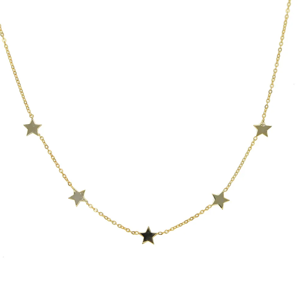 Подлинные ожерелья из стерлингового серебра 925 пробы подвески и со звездами