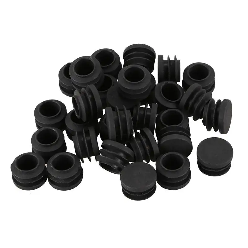 Round Table Chair Leg Tube Pipe Insert End Cap 19mm Dia 30pcs Black Promotion | Мебель