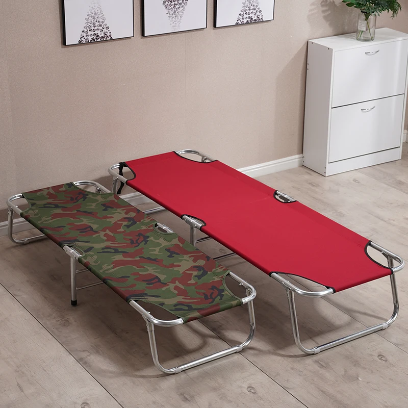 Складная кровать одиночная Офисная для обеда взрослых холщовая Простая эскорта|