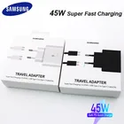 Оригинальное Супербыстрое зарядное устройство Samsung 45 Вт PD, быстрое зарядное устройство с кабелем типа C для Galaxy S20 Ultra S10 Plus S10E Note 10 Pro A81 A91 A70
