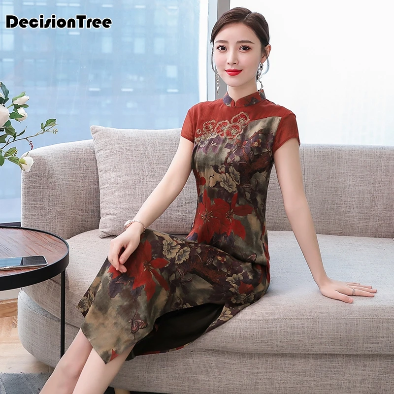 cheongsam ao dai vietnam ao dai платье винтажное азиатское платье aodai vietnam одежда qipao цветочный принт винтажное повседневное ретро