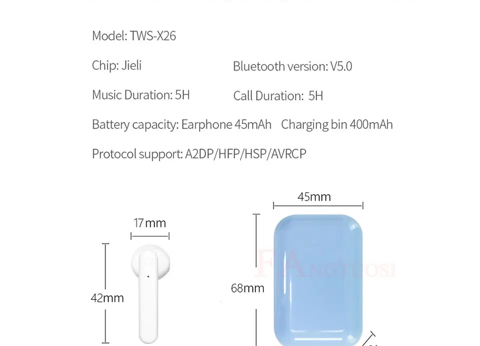 FANGTUOSI TWS Беспроводные Bluetooth 5,0 наушники сенсорные наушники гарнитура с микрофоном шумоизолирующие наушники для iPhone 11 samsung