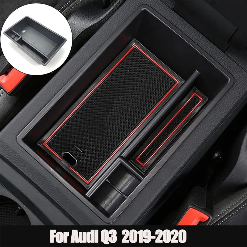 Черный ящик для хранения автомобильных аксессуаров с центральным подлокотником