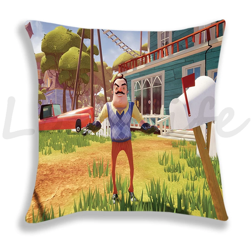 

Newest Hello Neighbor 2 Pillowcover Cartoon Cushion Cover Pillow Throw Decor Single Pillow Cases For Bedding Sofa Throw Pillow