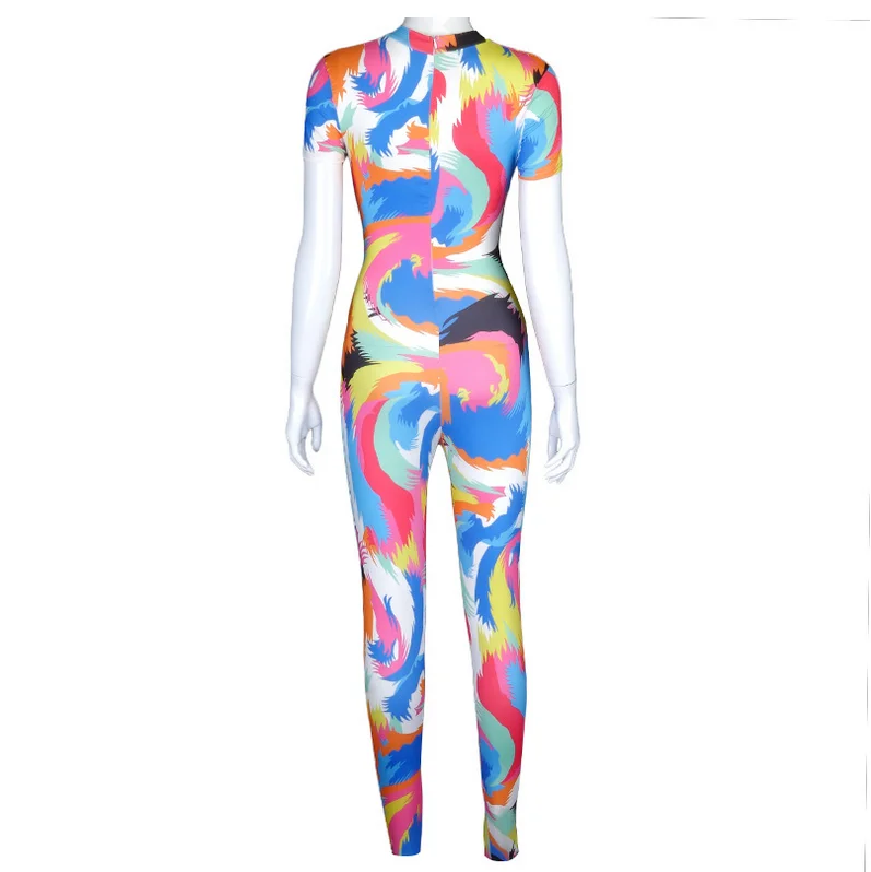 

athletic corset fashion bodycon spandex one piece women clothing graffit jumpsuits