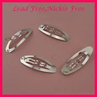 100pcs 5 0cm 2 0 silver finish plain oval shape metal snap clip for handmade kids hair accessories at lead freenickle free