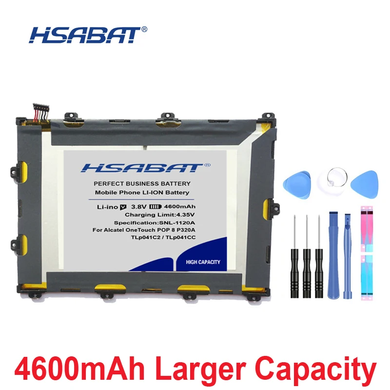 Аккумулятор HSABAT 0 цикл 4600 мАч TLp041CC TLp041C2 для Alcatel One Touch Pop 8 планшета P320A
