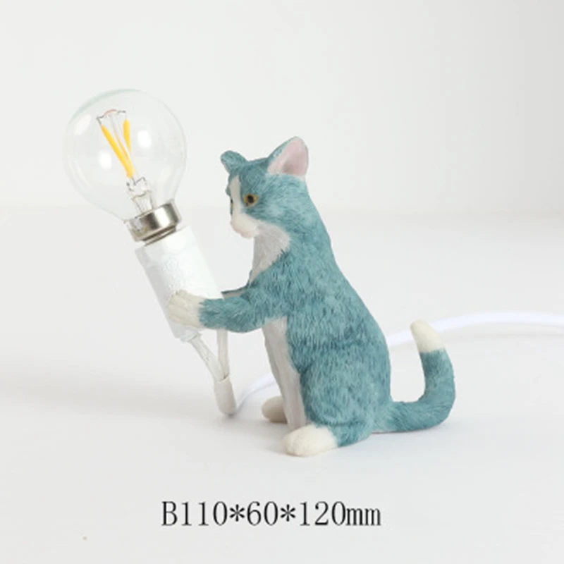 Nordic Style Creative Animal Table Lamp Mini Cat Lamp Modern Design Desk Lamp Bedside Lamp Birthday Gift Lampfor Childrens Room