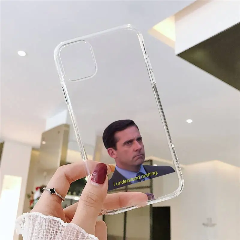 

Michael Scott The Office Phone Case Transparent for iPhone 6 7 8 11 12 s mini pro X XS XR MAX Plus SE cover funda