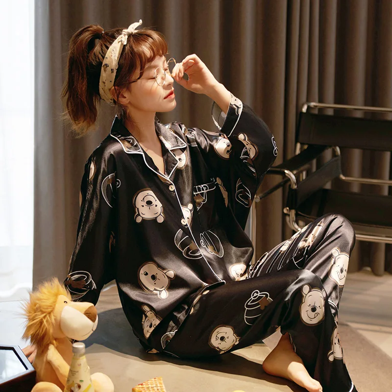 Весенне-летний пижамный комплект для отдыха с длинными рукавами влюбленных -