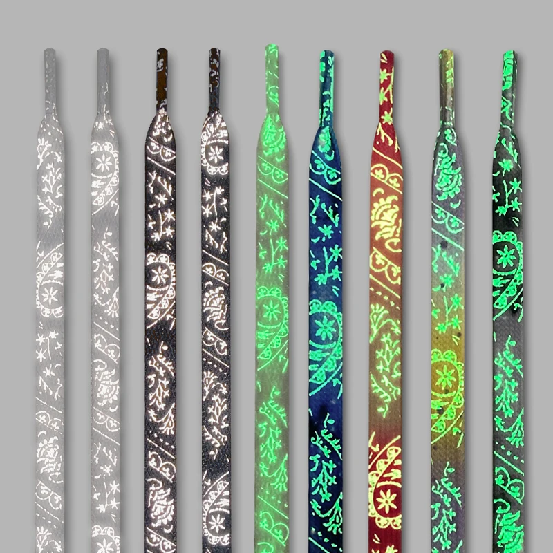 Новые высококачественные светоотражающие шнурки с цветами кешью для женщин и