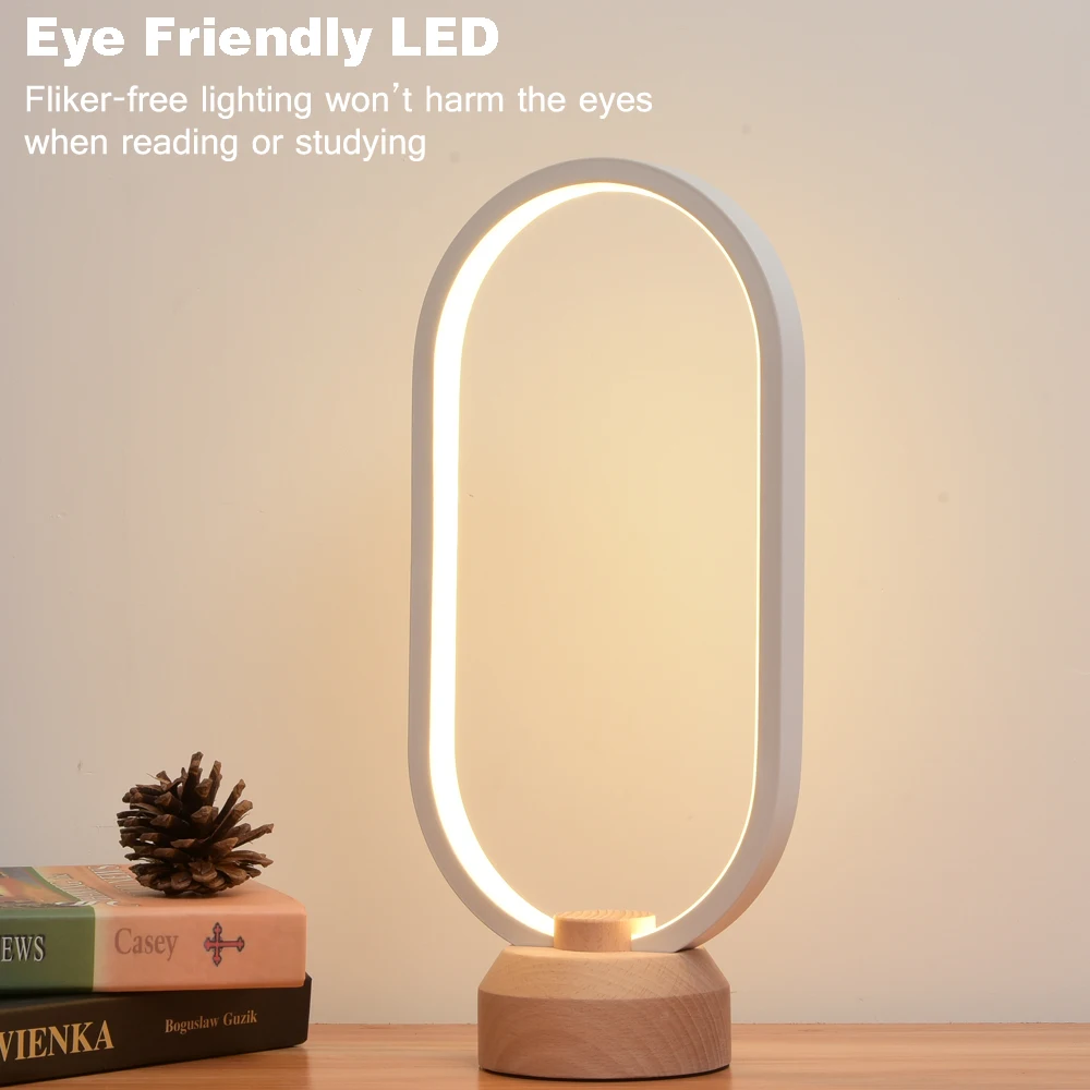 lonrisway led wood desk lamp bedroom bedside night light dimmable led lighting creative home decor unique house warmging gif free global shipping